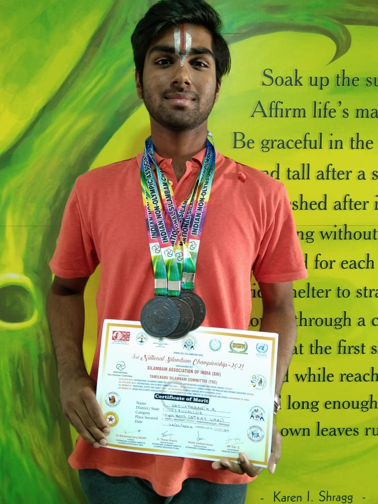 Congratulations to the Silambam Champion Srivathsan!